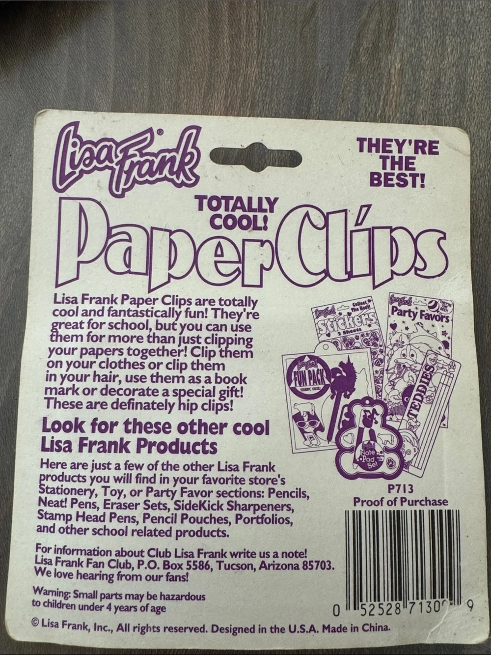 New old Stock Vintage Lisa Frank Rainbow Paper Clips - Bright Multicolor Shapes